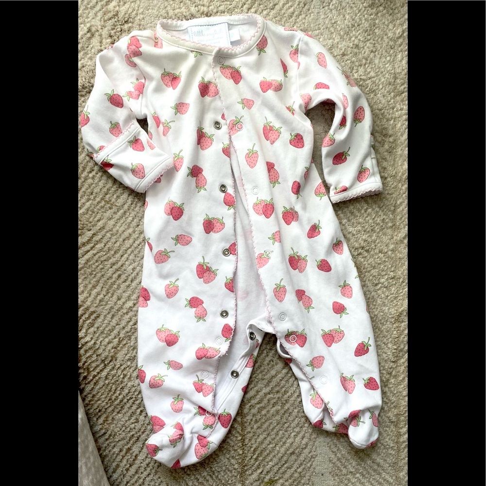 EUC - Little English Strawberries Onesie
